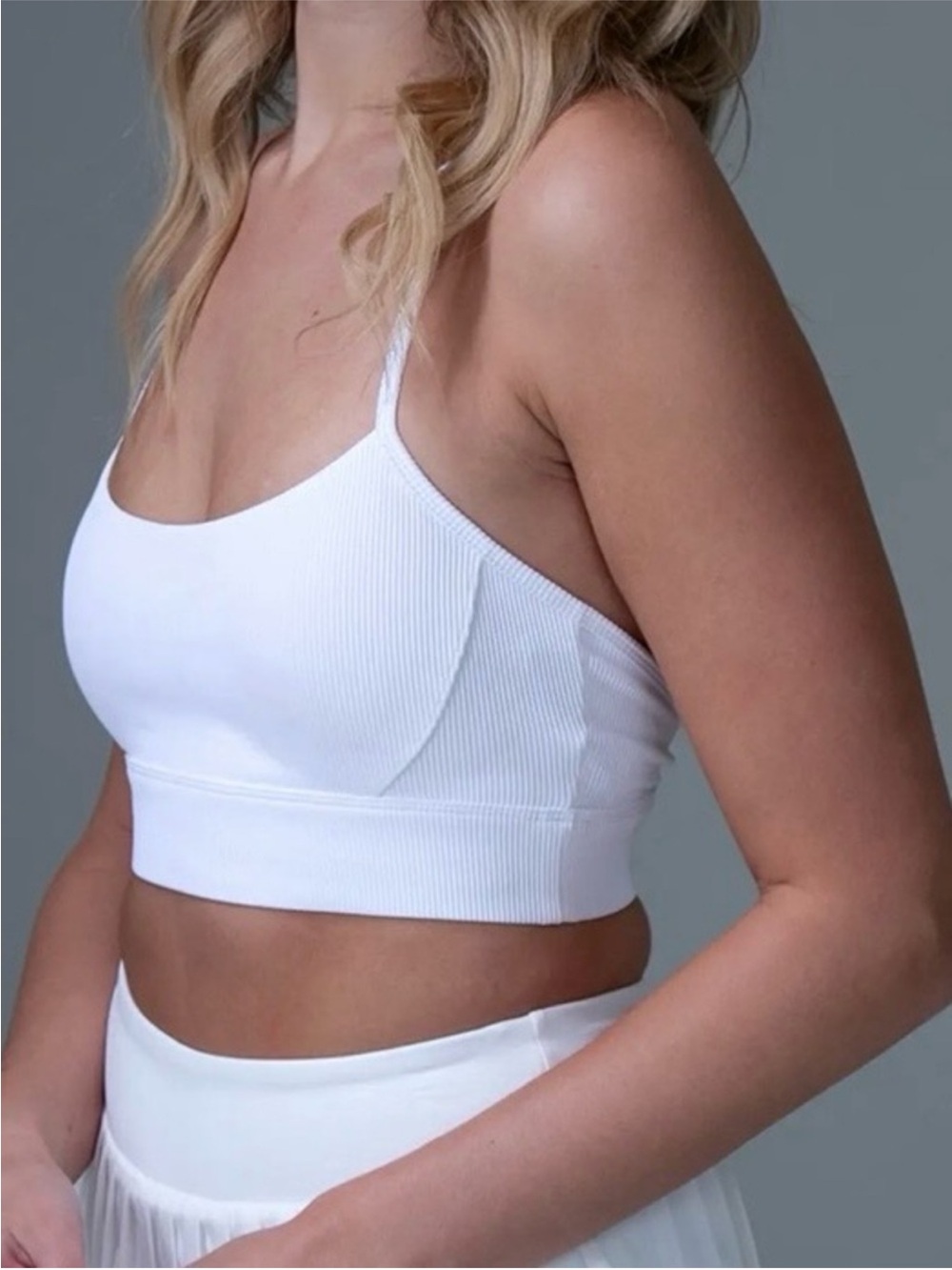 White Ribbed Seamless Camisole Yoga Top Backless As Seen on TikTok Size XL
